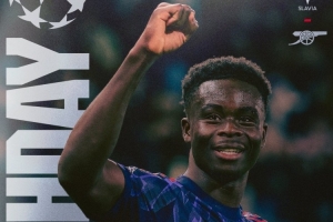 剑指三分！阿森纳发本轮欧冠海报：萨卡单人出镜